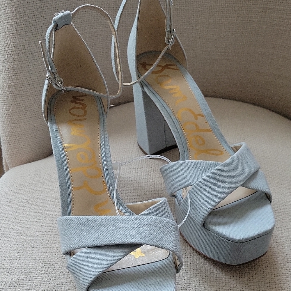 Sam Edelman Sky Blue Platform Heels